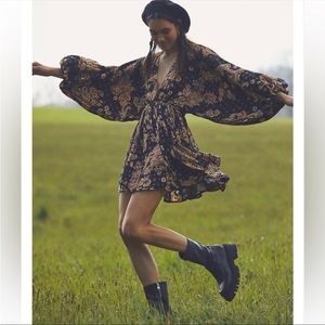 NWT FREE PEOPLE Printed Arzel Mini Dress
